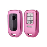Pink Soft TPU Full Protect Key Fob Cover For Honda Accord CR-V Odyssey Civic 15+