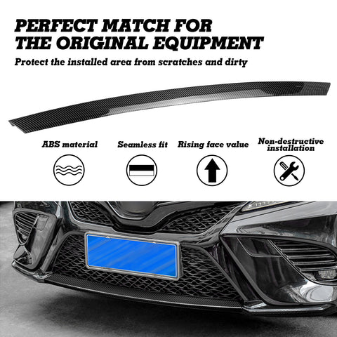 Carbon Fiber ABS Front Bumper Center + Corner Cover For Camry SE XSE 2018-2020