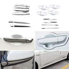 For Honda Civic 16-21 Chrome Side Mirror Stripe Door Handle Frame Decor Cover