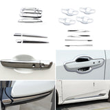 Chrome Door Panel Keyless Handle w/ Bowl Frame Cover Trim For Honda Civic 16-21