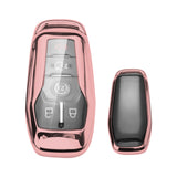 2X Rose Gold Keyless Smart Full Covered Key Holder Fob Shell For Lincoln MKZ MKC