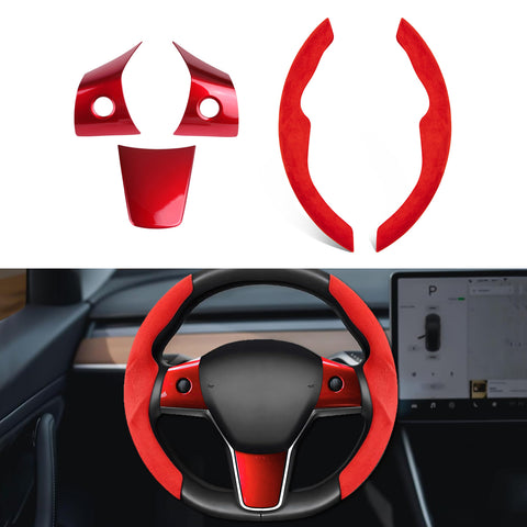 Steering Wheel Grip Cover Molding Trim For Tesla Model 3 2017-2023 Model Y 2020+