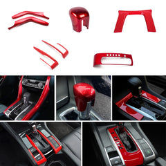 Sporty Red Interior Accessories Gear Shift Molding Trim For Honda Civic 16-2021