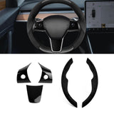 Steering Wheel Grip Cover Molding Trim For Tesla Model 3 2017-2023 Model Y 2020+