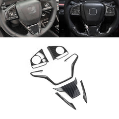Set Carbon Fiber Pattern Steering Wheel Overlay Trim For Honda Civic 2016-2021