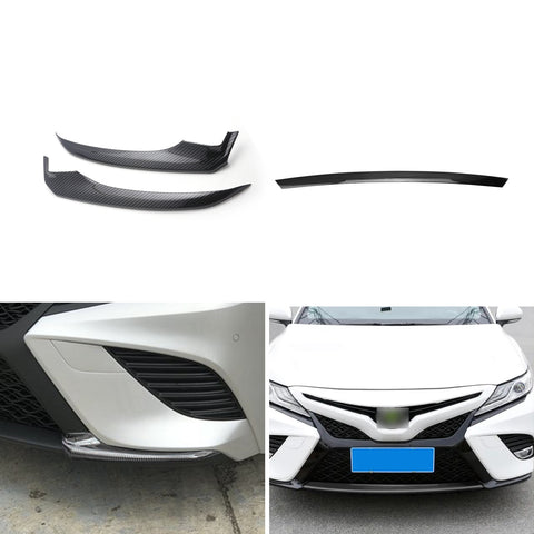 Carbon Fiber ABS Front Bumper Center + Corner Cover For Camry SE XSE 2018-2020