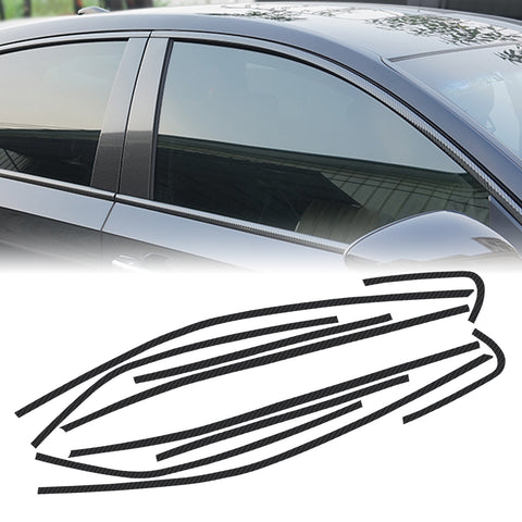 Window Trim Chrome Delete Blackout Overlay Pre-cut Genuine Vinyl KK For Toyota Camry 2018-2025 - Carbon Fiber Pattern