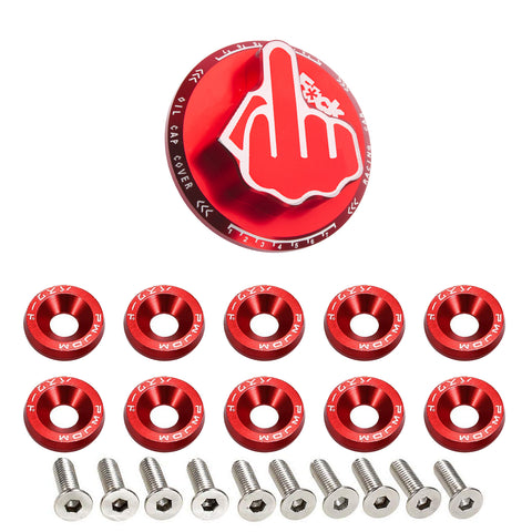 Select vehicle Picture 1 of 20  Middle Finger Oil Filter Tank Cap Valve+Engine Bay Dress Up Kit For Honda Acura