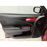 Carbon Fiber Style Door Handle Bowl Window Lift Switch Cover For Dodge Charger 2011-23