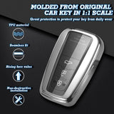 Chrome Silver TPU Full Sealed Key Fob Case For Toyota 17+ Smart Keyless Remote