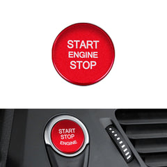 Aluminum Keyless Start Engine Stop Push Button Stickers Cover Trim Compatible with BMW 1 2 3 4 X1 Series F20 F22 F30 F32 F48 (Red)