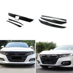 For Honda Accord 2018-20 Glossy Black Front Hood Grille Bumper Lip Decor Cover