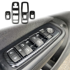 Carbon Fiber Look Window Lift Switch Button Cover For Dodge Charger Durango RAM