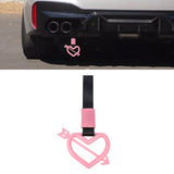 x xotic tech JDM Cupid's Arrow Shaped Tsurikawa Subway Train Bus Handle Straps Drift Charm Rear Bumper Warning Loops Ring for Cars, SUV Interior Exterior Decoration