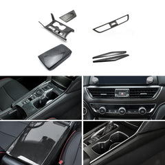 Carbon Fiber Style Center Air Vent Gear Shift Molding Trim For Accord 2018-21 22
