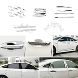 Chrome Window Pillar Lower Stripe Door Handle Decor Cover For Honda Civic 16-21