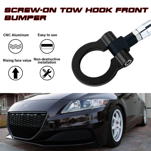 Set Sporty Style Front Bumper Tow Strap+Towing Hook For Honda Insight 2011-2014