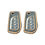 Set TPU Full Protect Folding Key Fob Cover For Toyota Camry LE 2018-2019