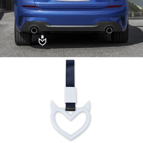 x xotic tech JDM Devil Shaped Tsurikawa Subway Train Bus Handle Straps Drift Charm Rear Bumper Warning Loops Ring for Cars, SUV Interior Exterior Decoration