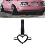 x xotic tech JDM Angel Wing Shaped Tsurikawa Subway Train Bus Handle Straps Drift Charm Rear Bumper Warning Loops Ring for Cars, SUV Interior Exterior Decoration