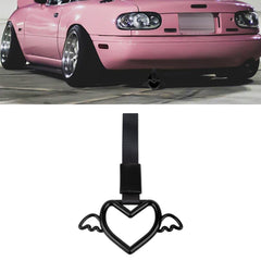 x xotic tech JDM Angel Wing Shaped Tsurikawa Subway Train Bus Handle Straps Drift Charm Rear Bumper Warning Loops Ring for Cars, SUV Interior Exterior Decoration