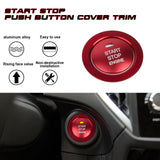 Red Aluminum Alloy Engine Start Button + AC Climate Control Knob Ring Combo Cover Trim, Compatible with Subaru Forester 2014-2018, Impreza 2014-2016