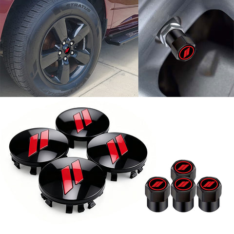 x xotic tech 4pcs 63mm 2.5" Slash Rim Wheel Center Cap Covers Compatible with Dodge Charger Challenger Durango Journey Avenger Hornet Dart R/T SRT or Jeep or Chrysler 6C227DX8AA,6C227RM8AA (Gloss Red)