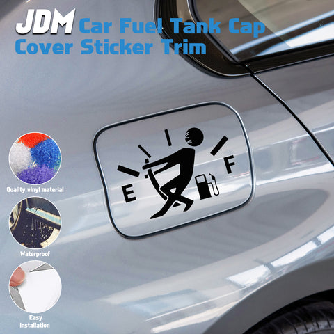 JDM High Gas Consumption Fuel Tank Cover Stickers Pull Fuel Gage Empty Decal 2X