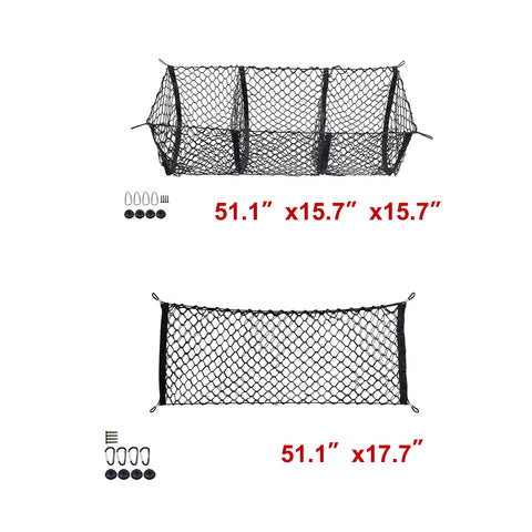 Universal Elastic Envelope Style + 3 Pockets Cargo Mesh Net Trunk Grocery Bag