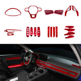 Red Steering Wheel Window Switch Frame Molding Cover Trim For Honda Civic 22-23