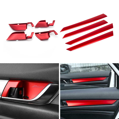 Red Center Console Stripe Door Handle Bowl Cover Trim For Honda Accord 18-2022