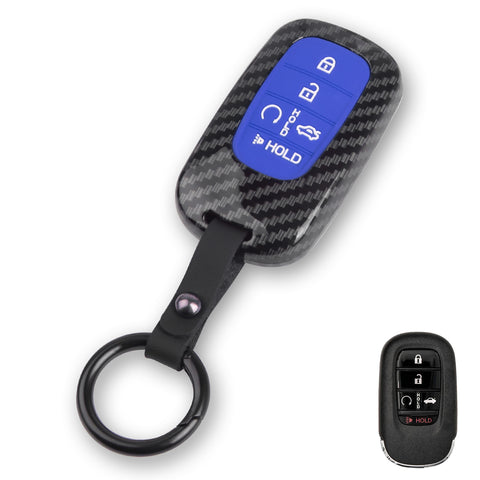 Carbon Style Shell+Silicone Cover Smart Key Fob Case Holder For Honda Civic Accord Pilot CR-V HR-V