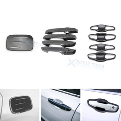 Carbon Fiber Look Door Handle Fuel Oil Tank Cap Cover Trim For Honda CRV 17-2022