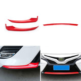 Red Carbon Fiber Front Bumper Corner Center Trim For Toyota Camry SE XSE 2018-20