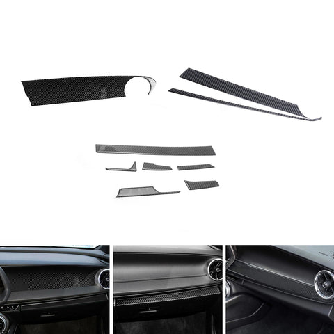 Real Carbon Fiber Console Dashboard Upper Lower Cover For Chevy Camaro 2016-2024