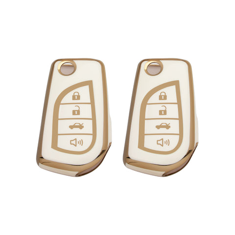 Set TPU Full Protect Folding Key Fob Cover For Toyota Camry LE 2018-2019