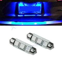 2x New Blue 36mm 6148 6486X 6418 Error Free 3-SMD LED Bulbs License Plate Light