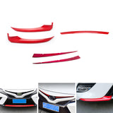 Red Front Bumper Corner Grille Lip Combo Cover For Toyota Camry SE XSE 2018-2020