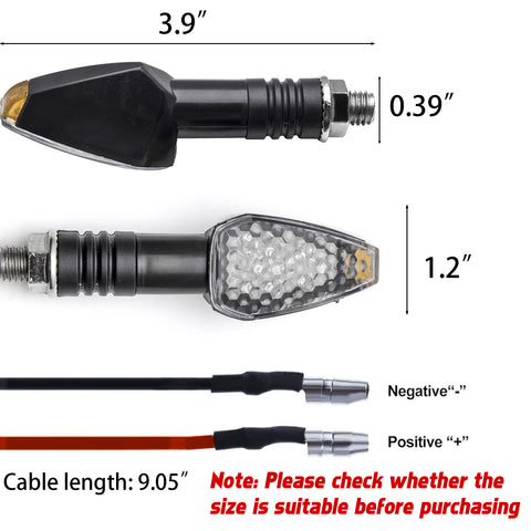 4pcs Mini Stalk Arrow Turn Signal Indicator Blinker 14-LED Front Rear Amber Light Lamps