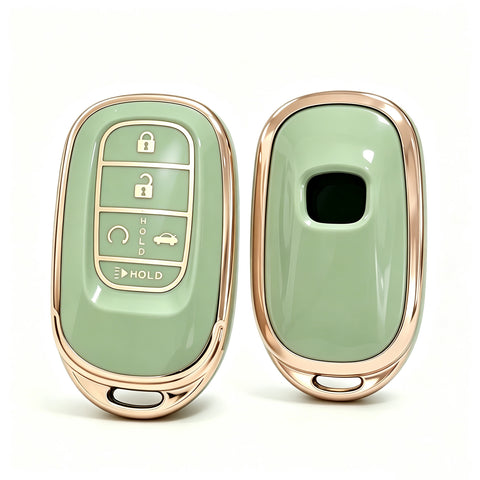 x xotic tech 2Pcs Key Fob Cover Compatible with Honda Accord Civic CR-V HR-V Pilot, Soft TPU Full Protective Smart Remote Keyless Case Accessories 5-Button