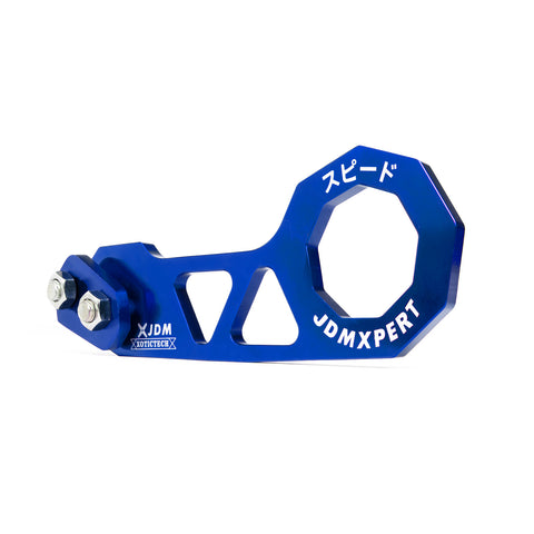 2.2 Inches Sporty Style Blue Aluminum Auto Rear Towing Hook Ring Set Universal Fit