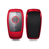 Xotic Tech Red TPU Key Fob Shell Full Cover Case w/ Keychain, Compatible with Mercedes-Benz A-Class C-Class C300 C63 CLA CLS E-Class E300 / E400 / E63 G-Class GL / GLK GLA  Smart Keyless Entry Key