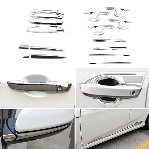 Chrome Side Door Panel Handle Bowl Molding Decor Trim For Honda Civic 2016-2021