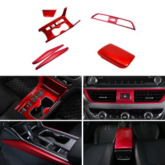 Red Center Armrest Box AC Air Vent Panel Decor Cover For Honda Accord 2018-2022