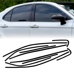 Window Trim Chrome Delete Blackout Overlay Pre-cut Genuine Vinyl KK For Toyota Camry 2018-2025 - Gloss Black
