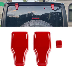 x xotic tech Rear Tail Door Window Hinge Rain Wiper Nozzle Cover Trim Compatible with Jeep Wrangler JL JLU 2018-up Exterior Accessories Decoration(3Pcs, Red)