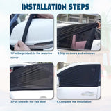 4pcs Car Side Window Sun Shade Cover, Car Window Shade for Baby, Universal Car Front Rear Window Sun Shade Mesh Shield UV Protection, Fit Most of Cars Trucks SUV