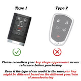Xotic Tech Glossy ABS Key Fob Shell Cover, Compatible with Cadillac ATS CTS XTS DTS SRX Escalade Chevrolet C7 Corvette 4 5 6 Buttons Smart Keyless Entry Key OUC6000066 5923887 22756465