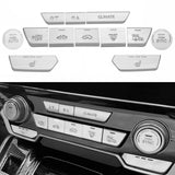 x xotic tech 12pcs Center Console AC Button Switch Patch Cover Trims, Silver Aluminum Alloy, Compatible with Honda CR-V DX 2017-2022