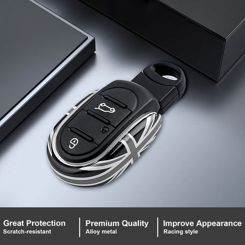 x xotic tech Slim Size Key Fob Cover Case Shell Replacement Compatible with MINI Cooper 3rd Gen F55 F56 F57 F54 Clubman, Gen2 F60 Countryman Smart Key, U Shape